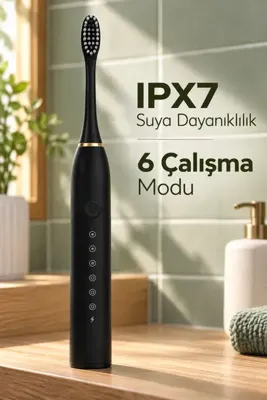 Mestore Siyah Elektrikli Diş Fırçası Zamanlayıcılı ve Hafızalı