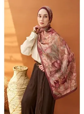 Silk Home Riva Şal Tencel Wild Flower Bordo