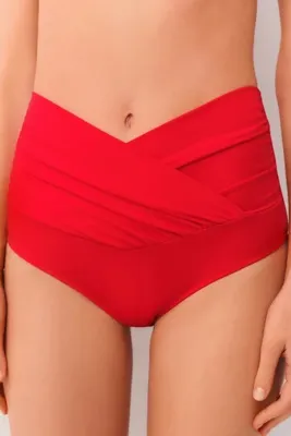 SUWEN Yüksek Bel V Kesim Bikini Alt