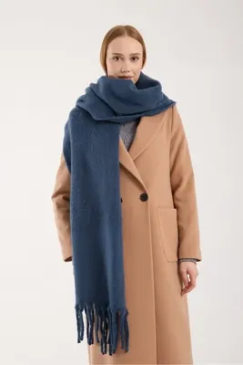 Hat Town Unisex Puffy Düz Renk Şal Atkı