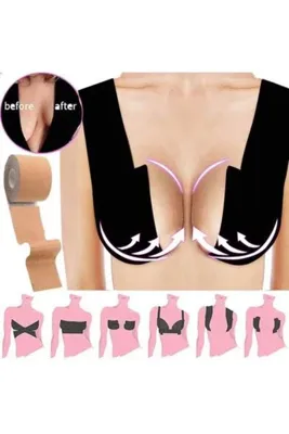 Munico 2 Adet Görünmez Göğüs Kaldırma Bandı Straplez Backless Sutyen Bandı Kadın Moda Parti Düğün
