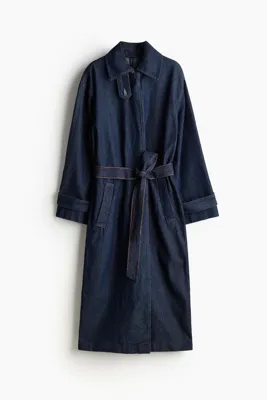 H&M Tek Sıra Düğmeli Gabardin Trençkot