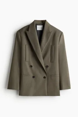 H&M Kruvaze Yün Blazer