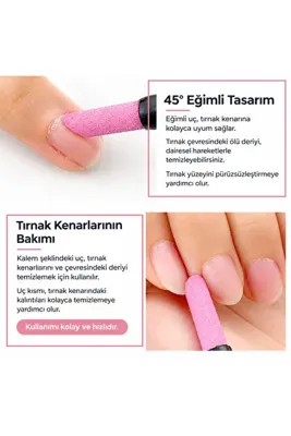 Hanori Collection Kütikül Törpüsü Siyah Renk - 1 adet - Tırnak Eti Temizleme - Evde Kolay Salon Kalitesinde Manikür Pedikür