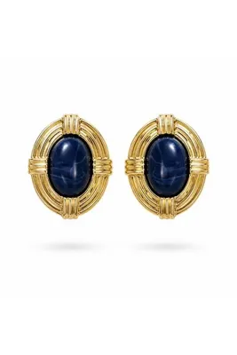 Vi store Çelik Dark Blue Küpe