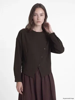 LCW Modest Asimetrik Düğmeli Bluz