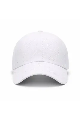 ZERAMİNE Beyaz Unisex Spor Şapka Nefes Alabilir Terletmez Ayarlanabilir Günlük Baseball Cap