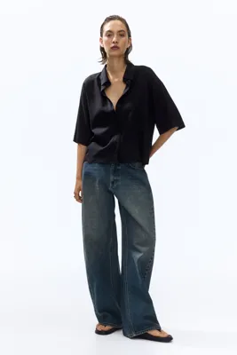 H&M Keten Karışımlı Oversize Gömlek