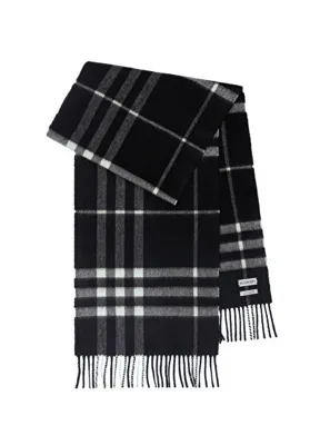 Burberry Check Siyah Kaşmir Kadın Atkı