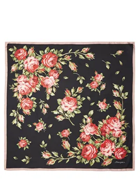 Dolce & Gabbana Pembe Siyah Kadın İpek Fular