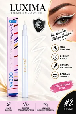 Luxıma Siyah Eyeliner Likit Kalem Eyeliner Suya Dayanıklı Yoğun Pigmentli