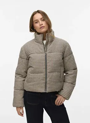 Vero Moda Kahverengi Kadın Kaz Ayağı Ceket VMLYON SHORT JACKET GA