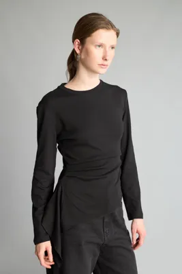 Defacto %100 Pamuk Slim Fit Büzgülü Uzun Kollu Basic Tişört