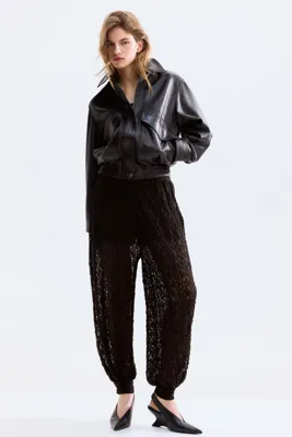 H&M Dantel Görünümlü Pantolon