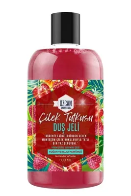 Özcan Bey Çilek Tutkusu Strawberry Fruits Çilek Kokulu Nemlendirici Banyo ve Duş Jeli 500 ml