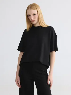 LCW Modest Parlak Görünümlü Soft Touch Kadın Tişört
