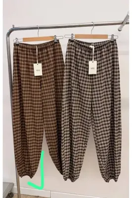 MODAGK Ekoseli Rahat Şalvar Pantolon