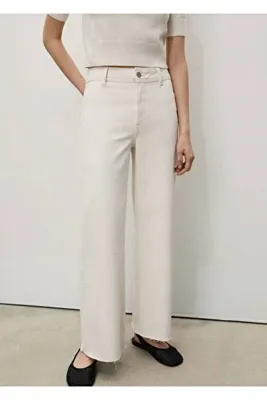 MANGO Woman Catherin yüksek belli culotte jean pantolon