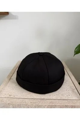 Barrel Siyah Unisex Docker Şapka Katlamalı Cap