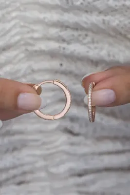 Nereze 925 Ayar Gümüş Rose 20 Mm Tamtur Halka Küpe