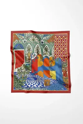 Molene Kırmızı Alhambra Desen Omuz Şal Eşarp