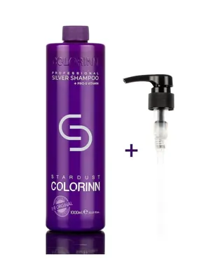 Colorinn Stardust Silver Mor Şampuan - Renk Koruyucu, Tüm Saç Tipleri için, 500 ml, Bitkisel Formül, Paraben İçermeyen