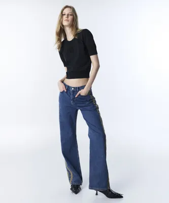 Twist COLORBLOCK WIDE LEG JEAN PANTOLON