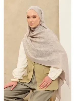 Silk Home Naia Pamuk Şal Line Desen Taş
