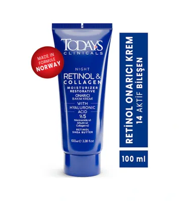 TODAYS CLİNİCALS Onarıcı Krem 100 ml Retinol Shea Butter Hyaluronic Asit %5 Collagen %2 Arbutin %2 Etkili