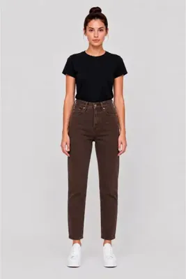 jsshop collection YENİ SEZON YÜKSEK BEL KADIN MOM JEAN KOT