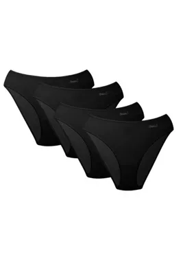 Kom Kadın Modal Pamuklu Likralı Basic Siyah 4'lü Slip Külot Seti QK1.BK1S.O7CK.SMLP