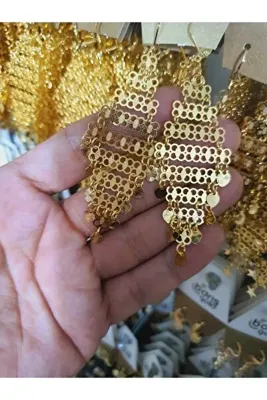 barisiva gold 22 Ayar Altın Kaplama Sallantılı Şık Küpe