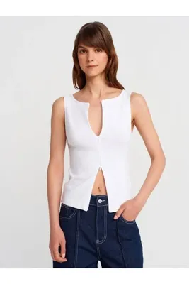 Dilvin 31764 Fermuar Detaylı Top