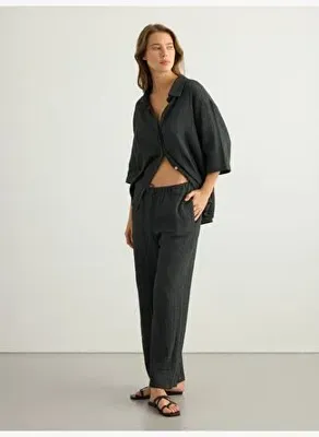 The Handloom Kaya Drawstring Pantolon - Antrasit