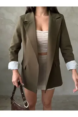 MYGİYİMİSTANBUL blazer ceket  ( çizgili astar)