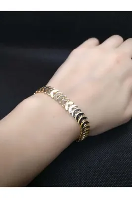 Genel Markalar Balık Kılçığı Yassı Gold Renk Künye Kılçık Bileklik