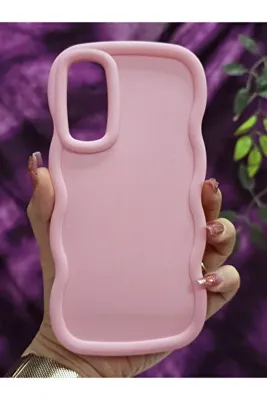 Magic Ring Samsung Galaxy A34 Uyumlu Yumuşak Dokulu Dalga Kenarlı Pudra Pembe Kılıf