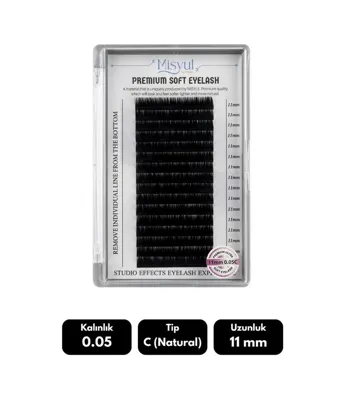 Misyul 0.05c Natural Kıvrım 14 Mm Soft Eyelash Doğal İpek Kirpik 16'lı