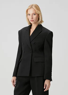 The Frankie Shop Siyah Kruvaze Blazer