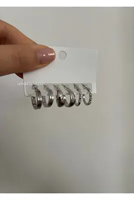 aksesuaris 6'lı Zirkon Taşlı Küpe Kombin Set