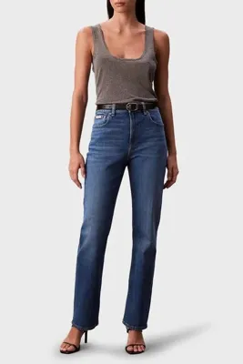 Calvin Klein Pamuklu Straight Fit Yüksek Bel Düz Paça Jeans LV047B913GYCC Kadın KOT PANTOLON LV047B9