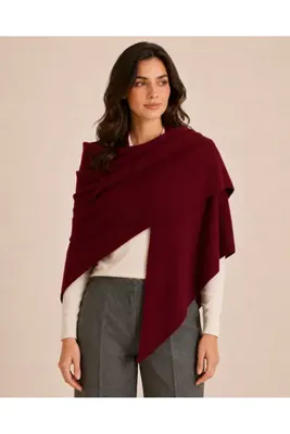 Sebir Moda Tek Renk Triko Üçgen Şal