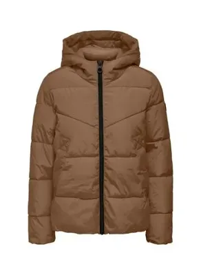 ONLY Kahverengi Kadın Kapüşon Yaka Mont ONLNEWAMANDA SHORT JACKET CC OTW