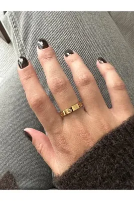 ringbox Gold Çelik Kararmaz Taşlı Yüzük