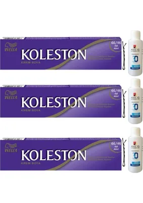 WELLA Koleston Tüp Saç Boyası Aşk Alevi 66/46 x 3 lü + Akos 30 Volume Oksidan 3 lü