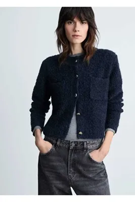 MANGO Woman Strass taşlı buklet ceket