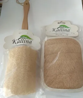 Kallina Kabak Lifi Sırt için Sopalı + Eldiven Kese Bej