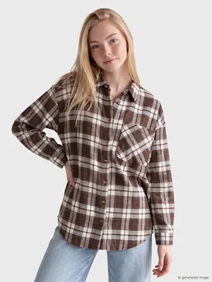 XSIDE Ekose Oversize Kadın Oduncu Gömlek