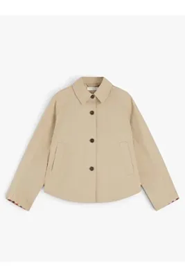 Tommy Hilfiger COTTON SHORT JACKET Kadın Bej Mont - WW0WW49844