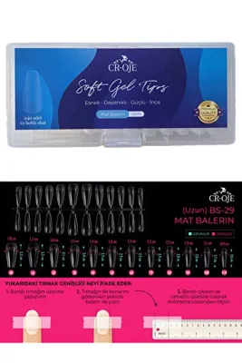 CROJE KALICI OJE Soft Gel Tips - Mat Balerin Uzun
